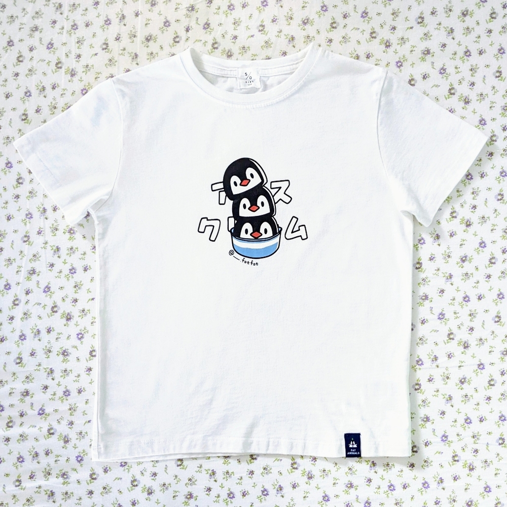 white penguin graphic tee
